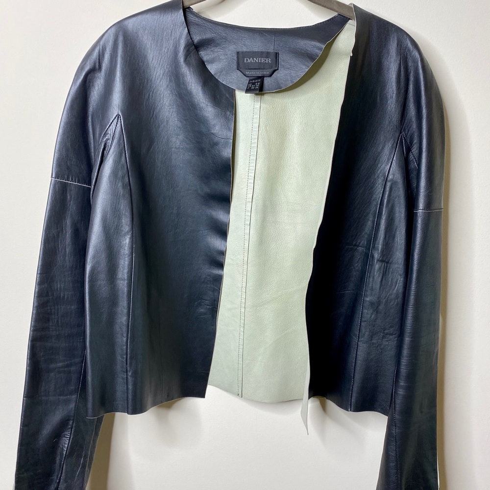 Black leather shell